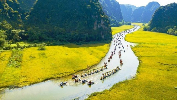 Chèo thuyền ngắm cảnh Tam Cốc